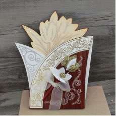 Wooden Invitation Card With Butterfly Bow  Foiling Printing Card Customized 